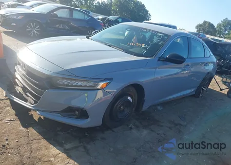 2021 Honda Accord Sport из США, поврежденный, VIN 1HGCV1F3XMA110349